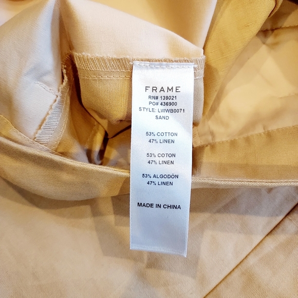 FRAME Linen Cotton High Waist Wide Leg Pants size 16 - Picture 4 of 9